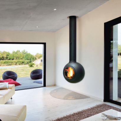 camino di design da parete, vetrato Emifocus Hublot